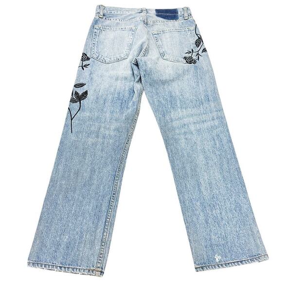 Rag & Bone Marilyn Crop Ramona Boyfriend Jeans Floral Embroidery Size 25 $229 - Picture 3 of 9